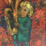 Artist: Henry D'anti Title: The Trumpeter Size: 14in x 10.5in Framed: No