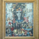 Artist: J. Calogero Title: Still Life with Birds Size: 23.5in x 28in Framed: Yes Medium: Oil on Canvas