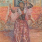 Artist: Leon Detroy Title: Entertaining the Pasha Size: 18in x 16in Framed: Yes