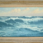 Artist: Edouard Mandon Title: Soleil Levant Toulon  Size: 17.5in x 29in Framed: Yes Medium: Oil on Canvas