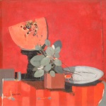 Artist: Andres Segovia Title: Still Life with Watermelon Size: 25.25in x 31.75in Medium: Oil on Board