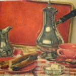 Artist: Daniel Girard Title: The Red Tray Size: 10in x 14in Signed: Yes