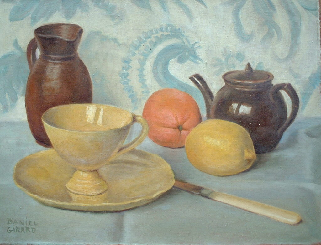 Artist: Daniel Girard Title: The Yellow Cup Size 10in x 14in Signed: Yes