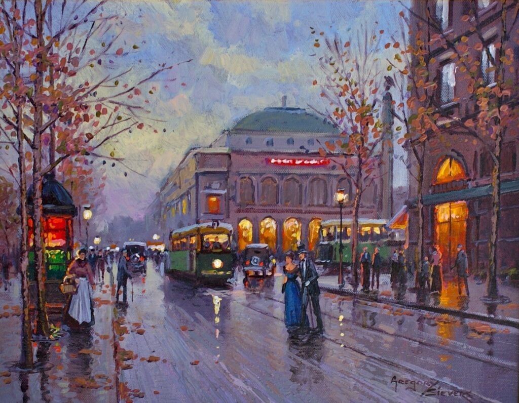 Artist: Gregory Seivers Title: Rue de Paris Size: 11in x 14in Framed: Yes Medium: Oil on canvas