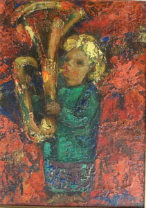 Artist: Henry D'anti Title: The Trumpeter Size: 14in x 10.5in Framed: No