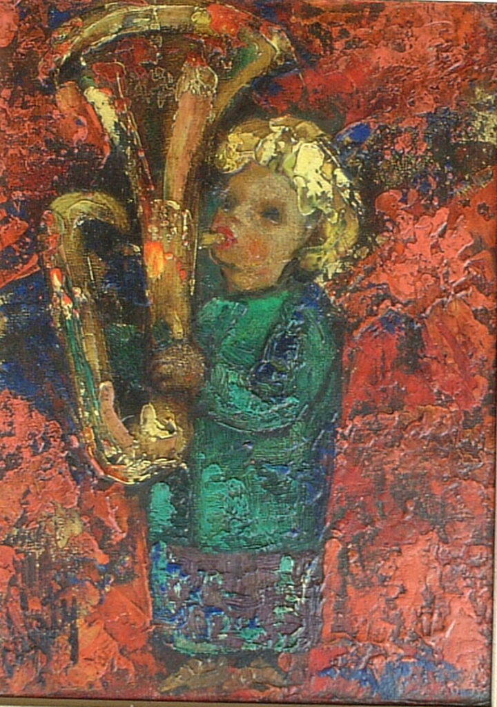 Artist: Henry D'anti Title: The Trumpeter Size: 14in x 10.5in Framed: No