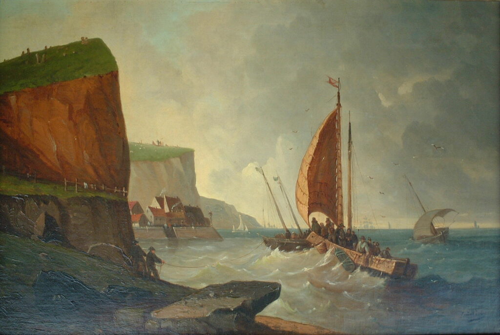 Artist: J Esteve Title: The Fishing Boats Size: 16in x 24in Framed: Yes