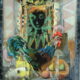 Artist: J. Calogero Title: Rooster and Mask Size: 21.5in x 18in Framed: No
