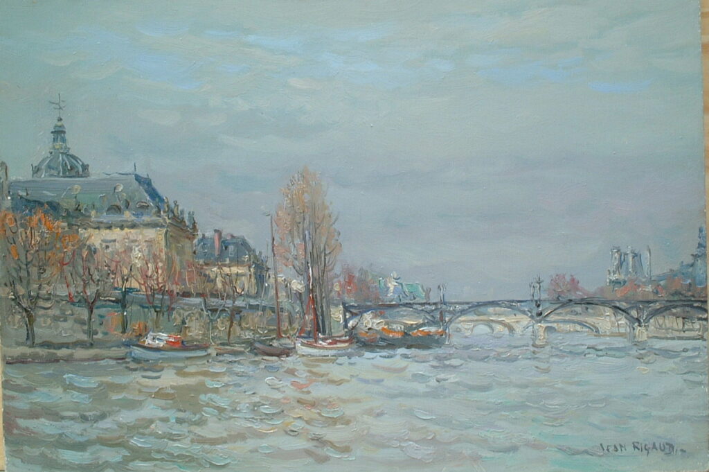 Artist: Jean Rigaud Title: Pont Des Arts Size: 15in x 21in