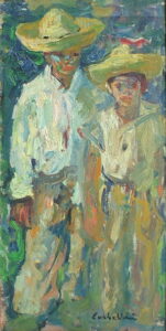 Artist: Luigi Corbellini Title: Boys with Sombreros Size: 15in x 7.5in Framed: No