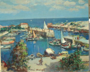 Artist: Mario Ameglio Title: La Darse Size: 18in x 21in